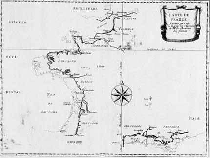 Carte de France corrigée par ordre du Roi sur les observations de Mrs de l'Académie des sciences ... 1693